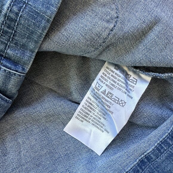 Canyon Retreat Blue Jean Jacket Shacket L Large Embroidered Dessert Boho Cotton - Picture 6 of 6